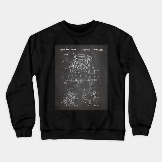 Climbing Equipment Patent - Climbing Fan Outdoors Hiking Art - Black Chalkboard Crewneck Sweatshirt by patentpress